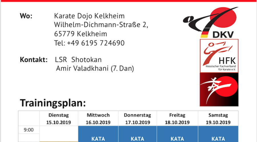 DKV Nationalmannschaft in Kelkheim – Trainingsplan