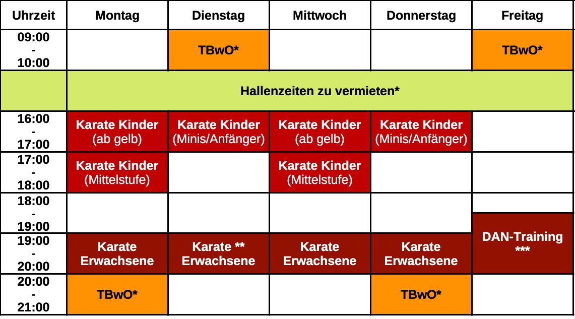 Trainingsplan ab 04. Mai 2026